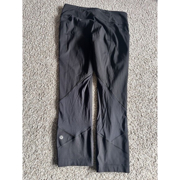 Lululemon Leggings Size 6 Black Pace Rival Crop 22" Athletic Tight w6bavs Women - Picture 5 of 7